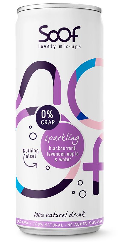 Foto van Soof drink sparkling zwarte bes, lavendel, appel & water