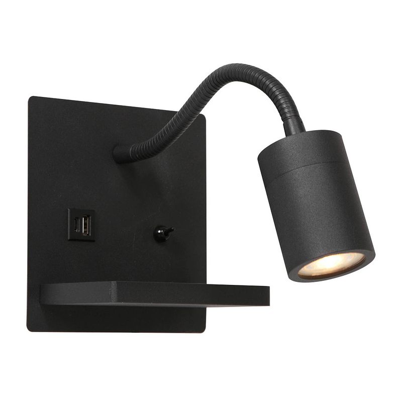 Foto van Mexlite upround wandlamp -- zwart