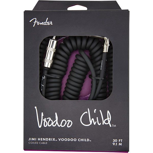 Foto van Fender jimi hendrix voodoo child coiled cable black 9.1 m