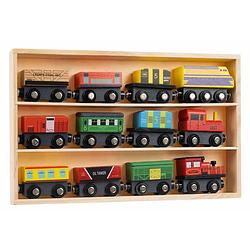 Foto van Houten speelgoed trein 12-delig in mooie organizer 33 x 20 x 3 cm