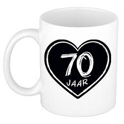 Foto van Cadeau mok/beker - 70 jaar - verjaardag - keramiek - 300 ml - feest mokken