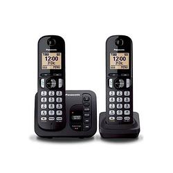 Foto van Panasonic dect telefoon zwart duo met antwoordapparaat