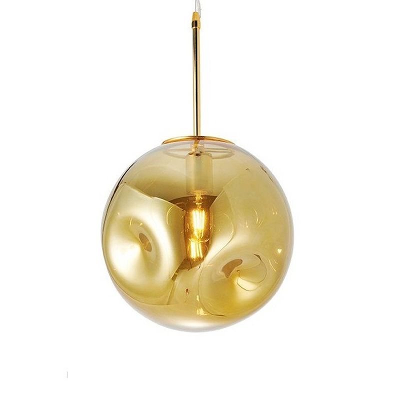 Foto van Leitmotiv hanglamp blown 30 cm glas brass