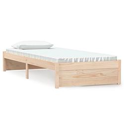 Foto van The living store bedframe - massief grenenhout - 195.5 x 80.5 x 31 cm - onbehandeld