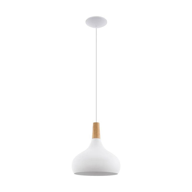 Foto van Eglo sabinar hanglamp - e27 - ø 28 cm - wit/bruin