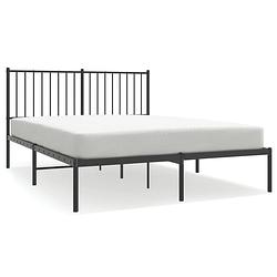 Foto van The living store bedframe klassiek metaal - 196x142x90.5cm - robuust - zwart