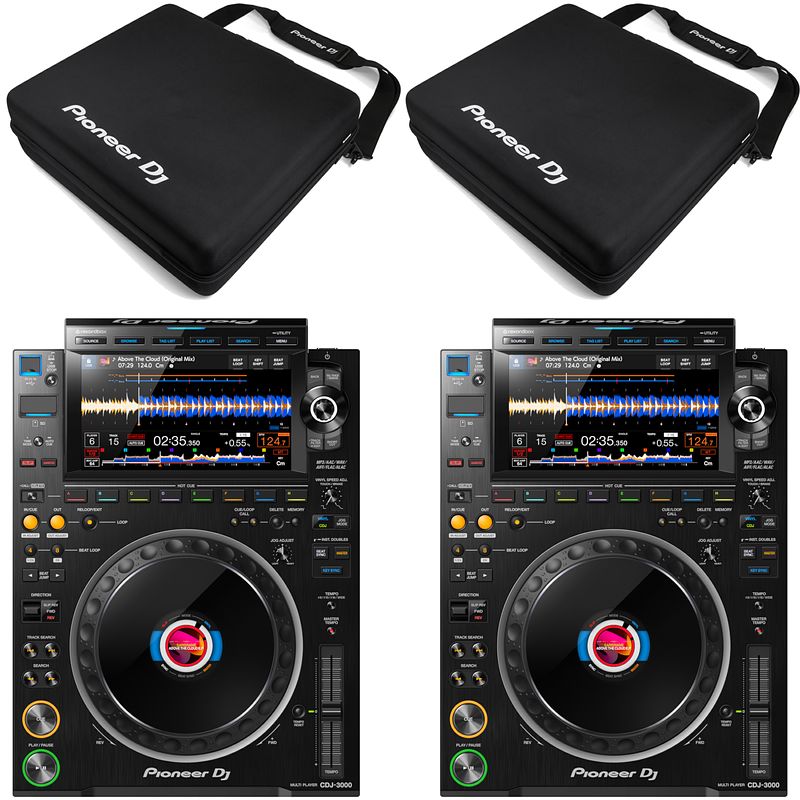 Foto van Pioneer dj cdj-3000 (2x) + djc-3000 flightbag (2x)