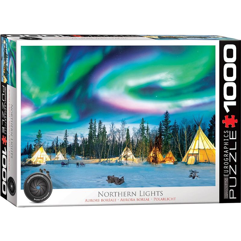 Foto van Eurographics puzzel northern lights - yellowknife - 1000 stukjes