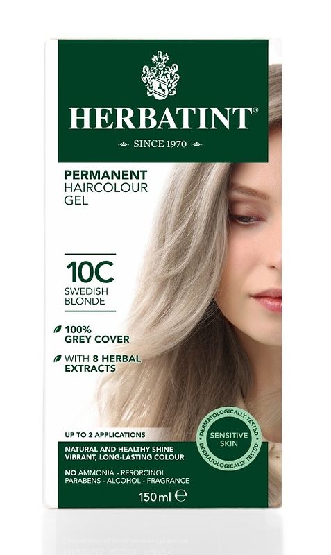 Foto van Herbatint permanente haarkleur gel - 10c zweeds blond