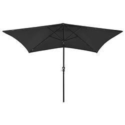 Foto van The living store parasol solarled - 200x300x247 cm - zwart polyester en staal