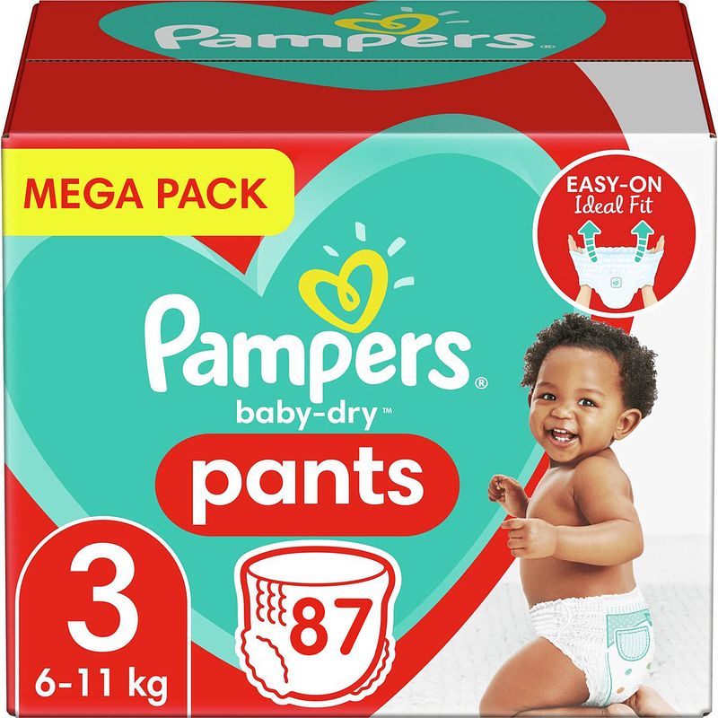 Foto van Pampers - baby dry pants - maat 3 - mega pack - 87 luierbroekjes