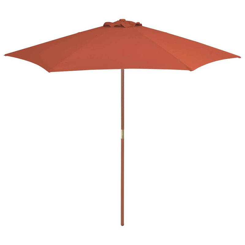 Foto van Vidaxl parasol met houten paal 270 cm terracotta