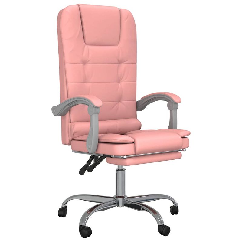 Foto van The living store ergonomische bureaustoel - roze - 63x56cm - massagefunctie