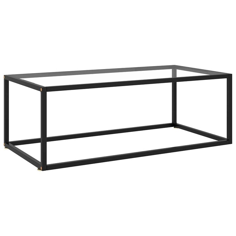 Foto van Vidaxl salontafel met gehard glas 100x50x35 cm zwart