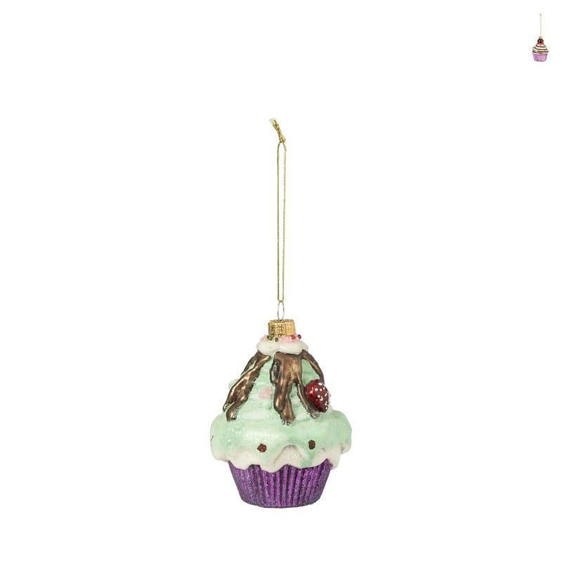 Foto van Kersthanger cupcake - diverse varianten - ø7x10 cm