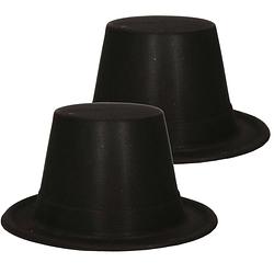 Foto van Zwarte hoge goochelaars hoed voor kinderen - verkleedhoofddeksels
