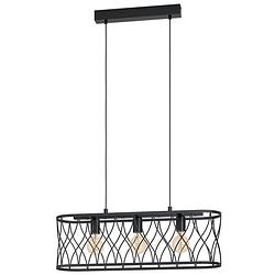 Foto van Eglo giltspur hanglamp - e27 - 77 cm - zwart