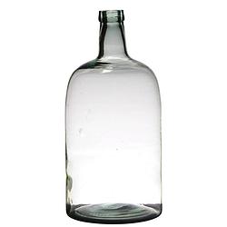 Foto van Luxe stijlvolle flessen bloemenvaas b19 x h40 cm transparant glas - vazen
