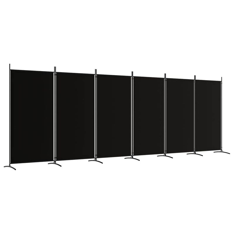 Foto van Vidaxl kamerscherm met 6 panelen 520x180 cm stof zwart