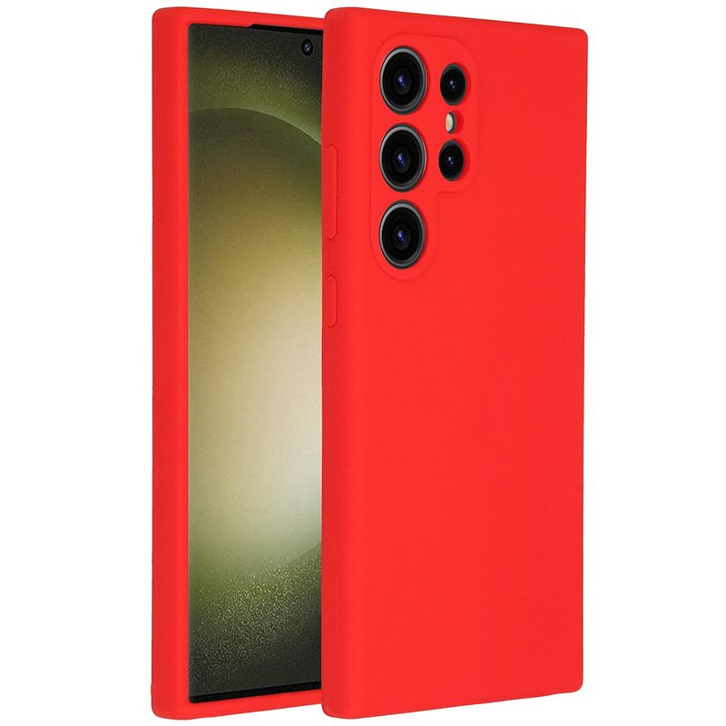 Foto van Accezz liquid silicone backcover samsung galaxy s24 ultra telefoonhoesje rood