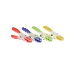 Foto van 24x wasknijpers in verschillende kleuren met sotfgrip - knijpers