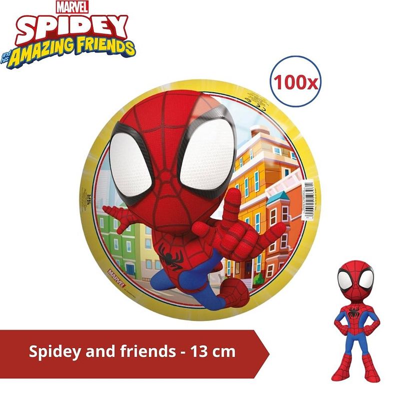 Foto van Bal - voordeelverpakking - spidey en friends - 13 cm - 100 stuks