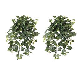 Foto van 2x groene hedera helix/klimop kunstplant 65 cm voor buiten - kunstplanten