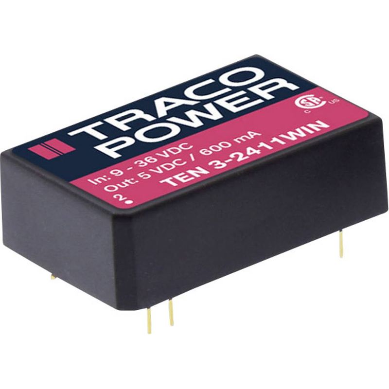 Foto van Tracopower ten 3-2411win dc/dc-converter, print 24 v/dc 5 v/dc 600 ma 3 w aantal uitgangen: 1 x