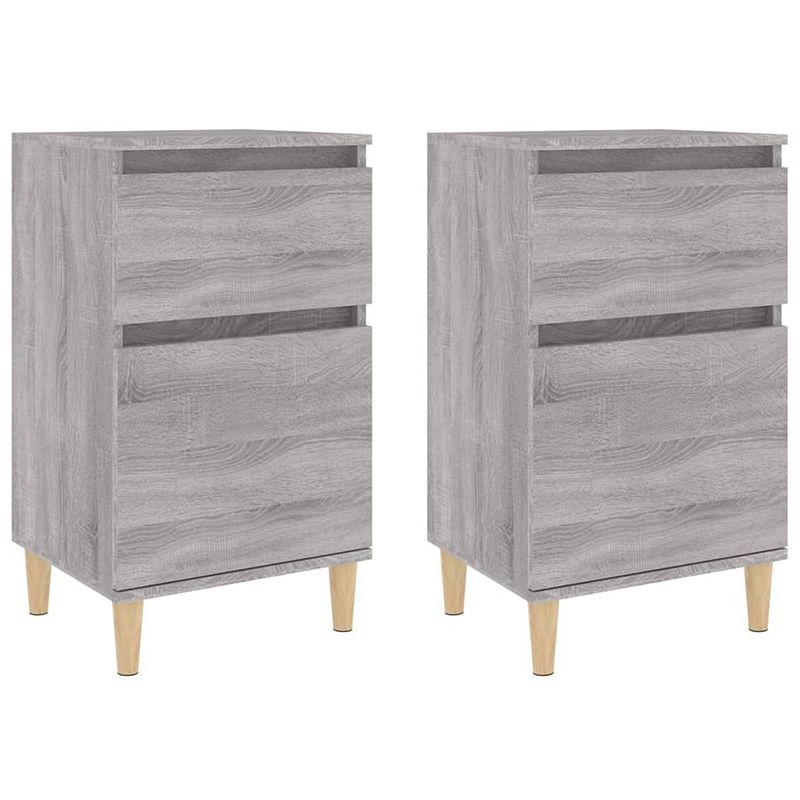 Foto van Vidaxl nachtkastjes 2 st 40x35x70 cm bewerkt hout grijs sonoma eiken