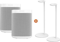 Foto van Sonos one duopack + sonos speaker standaard paar wit