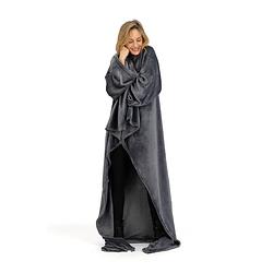 Foto van O'sdaddy fleece deken - fleece plaid met mouwen - 150x200 - super zacht - grijs