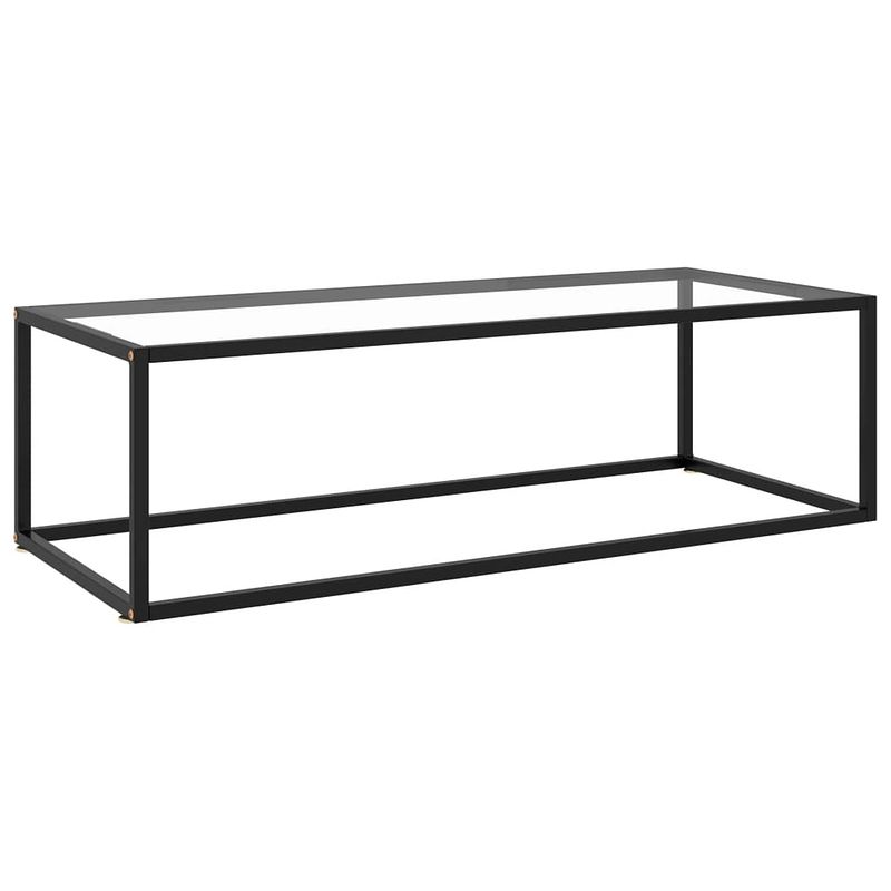 Foto van Vidaxl salontafel met gehard glas 120x50x35 cm zwart