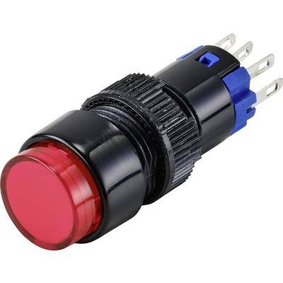 Foto van Tru components las2y-11/r/12v druktoets 250 v 3 a 1x uit/(aan) moment rood ip40 1 stuk(s)