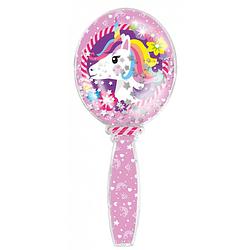 Foto van Totum haarborstel unicorn glitter 17,5 cm meisjes roze