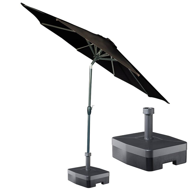 Foto van Kopu® ronde stokparasol 300 cm calma met voet - antraciet