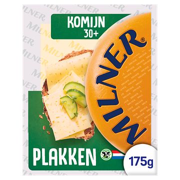 Foto van Milner 30+ komijn kaas plakken 175g bij jumbo