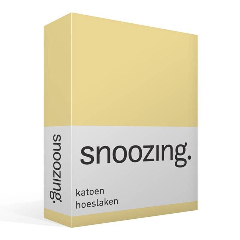 Foto van Snoozing - katoen - hoeslaken - 200x220 - geel