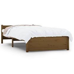 Foto van The living store houten bedframe - moderne slaapkamer - eenpersoonsbed 75x190cm - hoogwaardig massief grenenhout