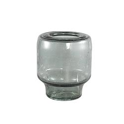 Foto van Ptmd vika grey glass vase clear design round s