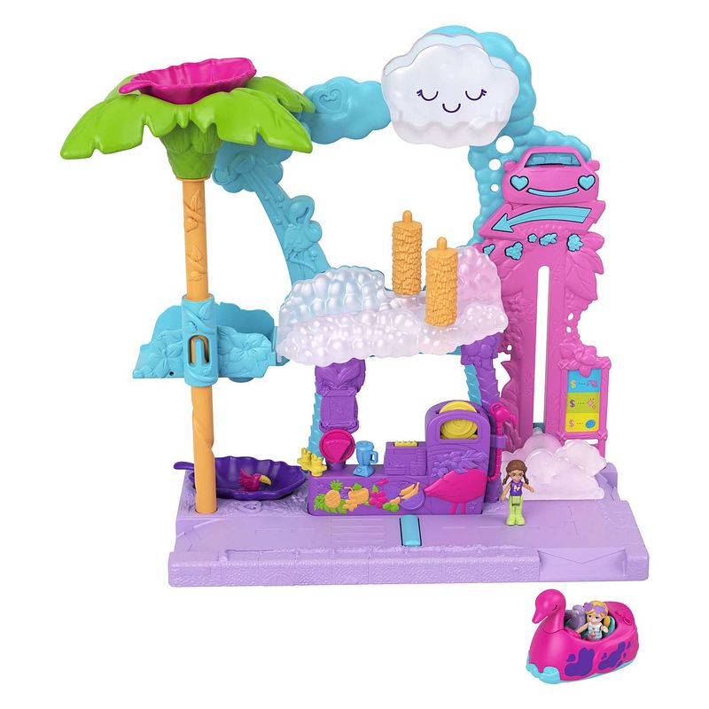 Foto van Mattel - - polly pocket - pollyville flamingo fun car wash speelset