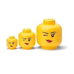 Foto van Lego opbergbox hoofd girl set van 3 stuks
