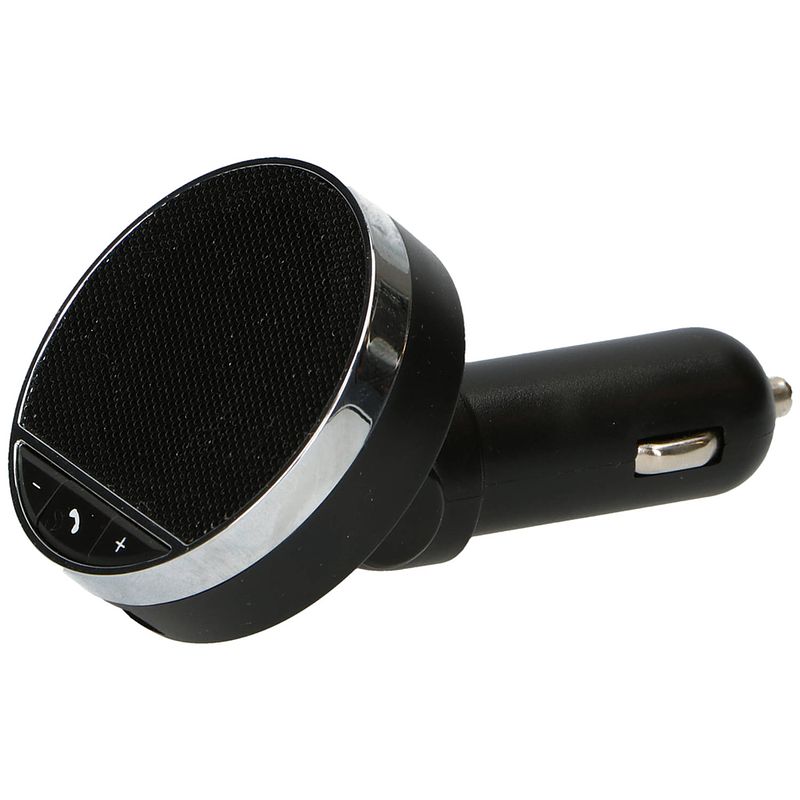 Foto van Grundig bluetooth speaker en usb autolader - aansluiting sigarettenaansteker - handsfree bellen - 2.1a/24v - zwart