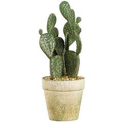 Foto van Kunstplant cactus in pot - groen - 20 cm - leen bakker