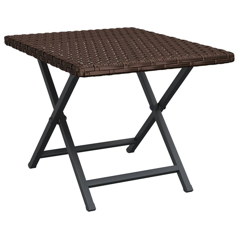 Foto van Vidaxl tafel inklapbaar 45x35x32 cm poly rattan bruin