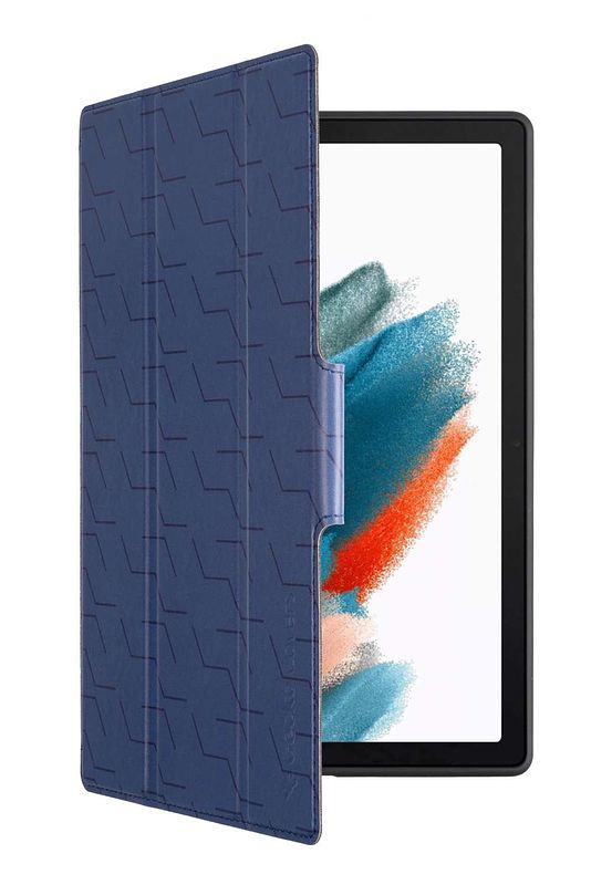 Foto van Gecko zigzag kids cover samsung tab a8 10.5 (2021) tablethoesje blauw