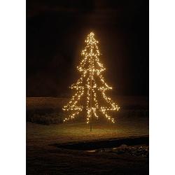 Foto van Verlichte figuren zwarte lichtboom/metalen boom/kerstboom met 600 led lichtjes 300 cm - kerstverlichting figuur