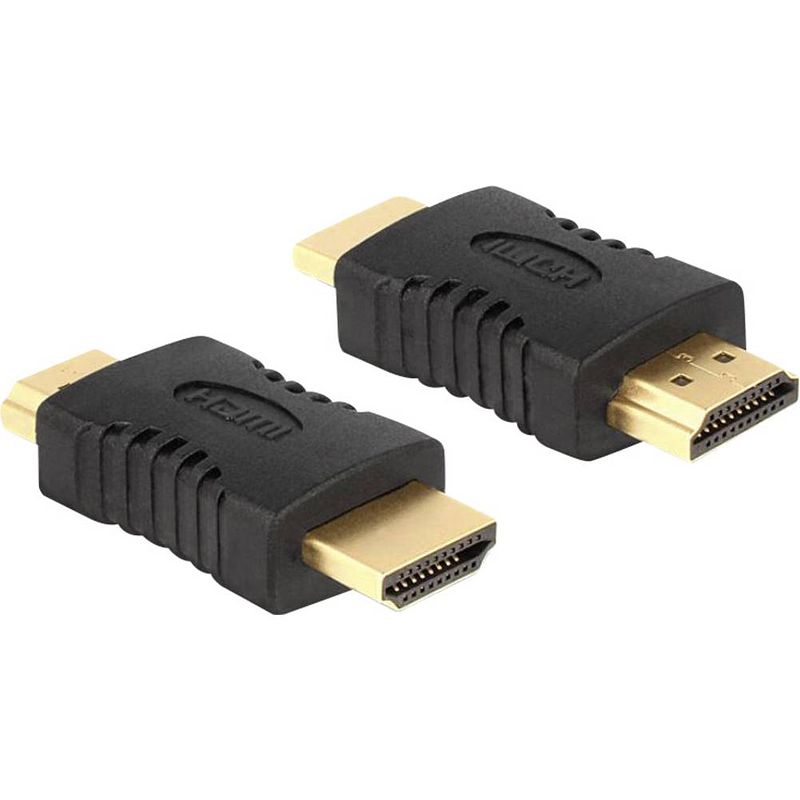 Foto van Delock 65508 hdmi adapter [1x hdmi-stekker - 1x hdmi-stekker] zwart vergulde steekcontacten