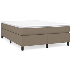 Foto van Vidaxl boxspring met matras stof taupe 140x200 cm