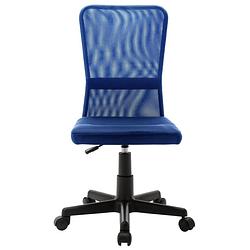 Foto van The living store bureaustoel mesh - blauw - 44 x 52 x 90-100 cm - draaibaar - verstelbaar