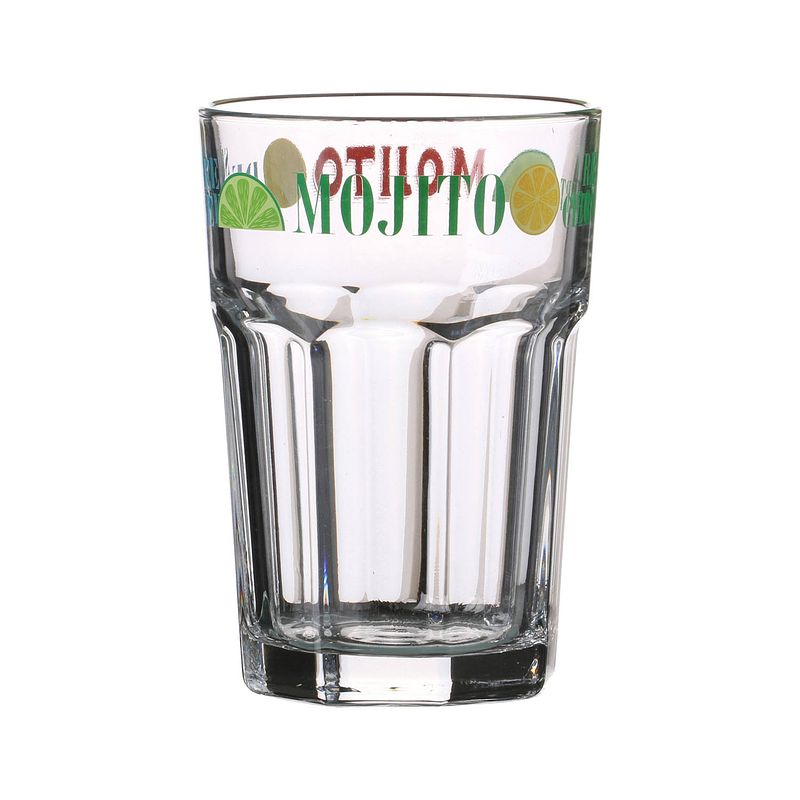 Foto van Urban living mojito cocktailglazen - gedecoreerd glas met tekst - 2x stuks - 365 ml - cocktailglazen